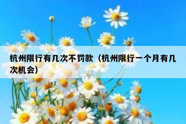 杭州限行有几次不罚款（杭州限行一个月有几次机会） 第1张