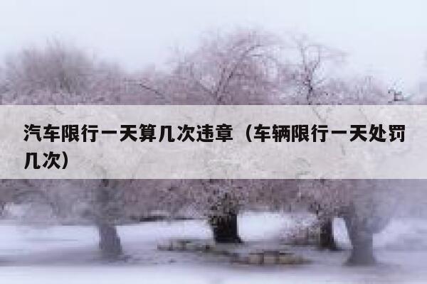 汽车限行一天算几次违章（车辆限行一天处罚几次） 第1张