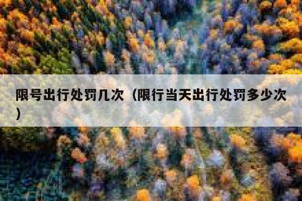 限号出行处罚几次（限行当天出行处罚多少次） 第1张