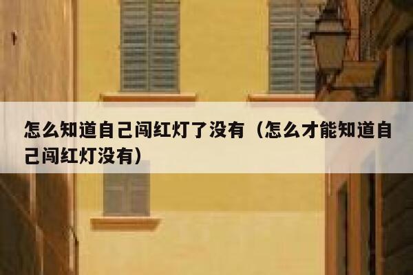 怎么知道自己闯红灯了没有（怎么才能知道自己闯红灯没有） 第1张