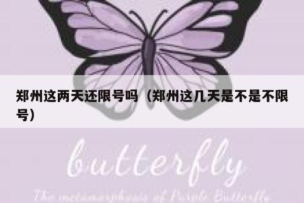 郑州这两天还限号吗（郑州这几天是不是不限号） 第1张