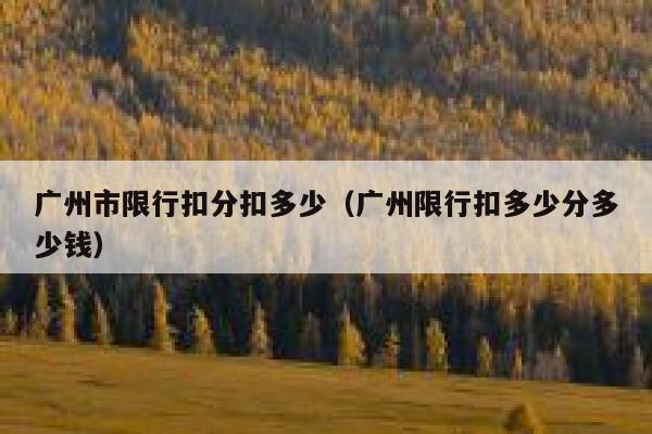 广州市限行扣分扣多少（广州限行扣多少分多少钱） 第1张