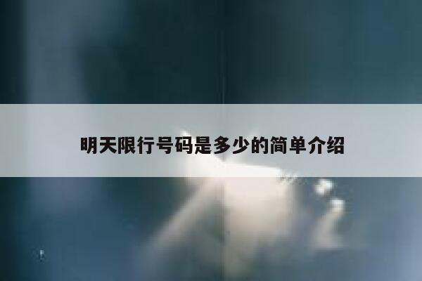 明天限行号码是多少的简单介绍 第1张