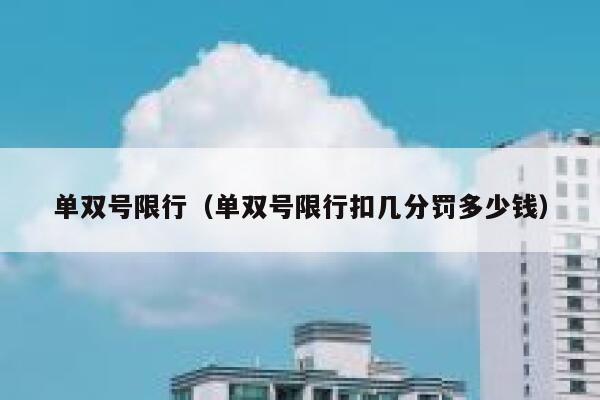 单双号限行（单双号限行扣几分罚多少钱） 第1张