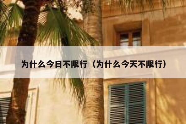 为什么今日不限行（为什么今天不限行） 第1张