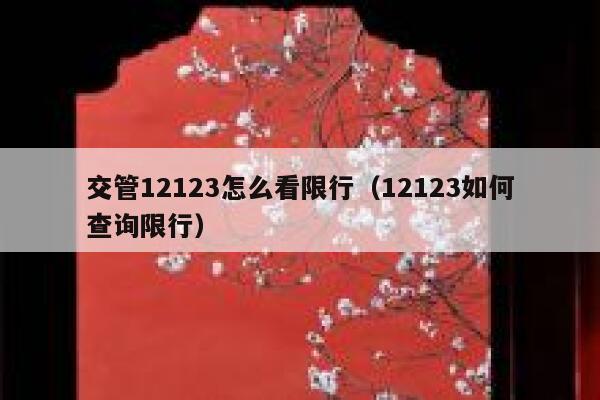 交管12123怎么看限行（12123如何查询限行） 第1张
