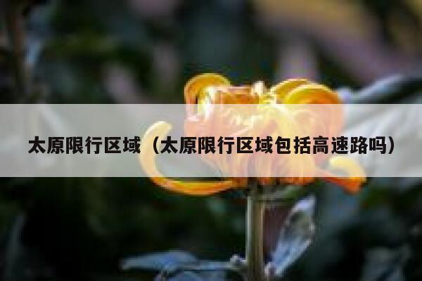 太原限行区域（太原限行区域包括高速路吗） 第1张