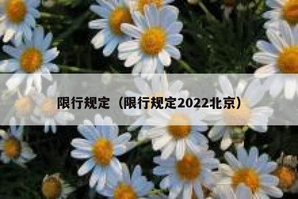 限行规定（限行规定2022北京） 第1张