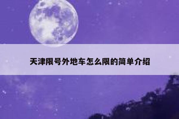 天津限号外地车怎么限的简单介绍 第1张