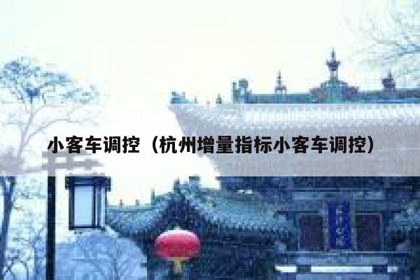 小客车调控（杭州增量指标小客车调控） 第1张