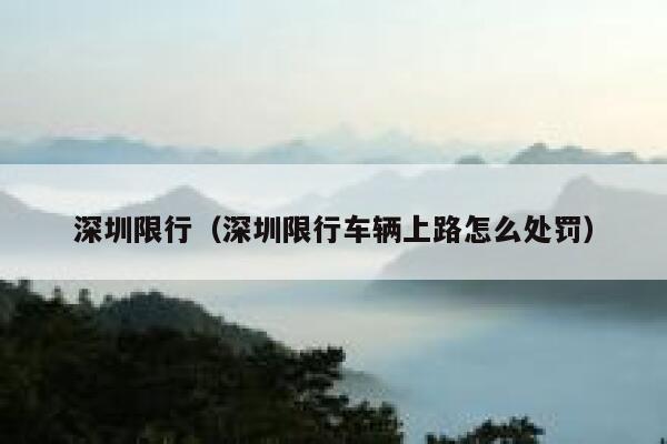 深圳限行（深圳限行车辆上路怎么处罚） 第1张