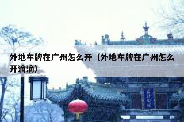 外地车牌在广州怎么开（外地车牌在广州怎么开滴滴） 第1张