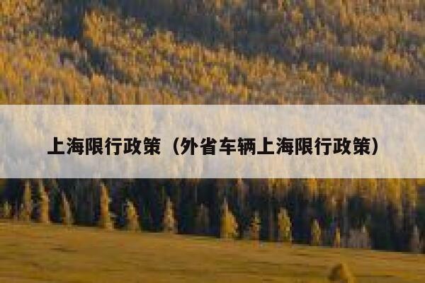 上海限行政策（外省车辆上海限行政策） 第1张