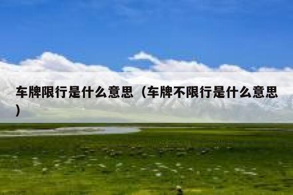 车牌限行是什么意思（车牌不限行是什么意思） 第1张