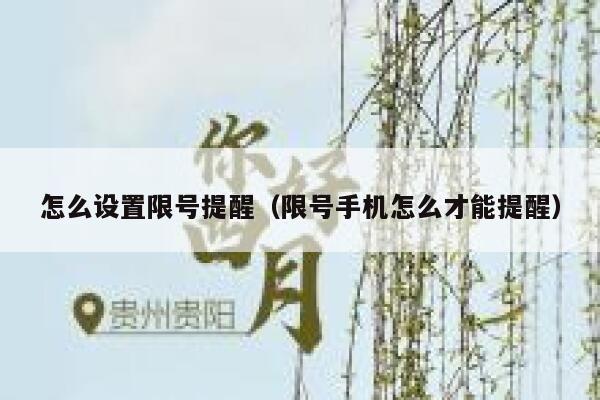 怎么设置限号提醒（限号手机怎么才能提醒） 第1张