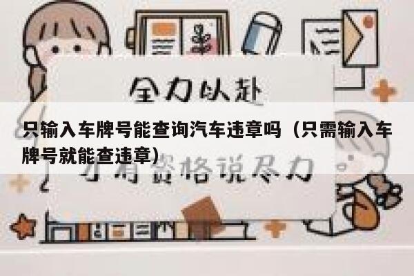 只输入车牌号能查询汽车违章吗（只需输入车牌号就能查违章） 第1张