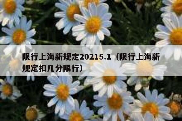 限行上海新规定20215.1（限行上海新规定扣几分限行） 第1张