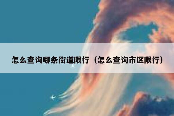 怎么查询哪条街道限行（怎么查询市区限行） 第1张