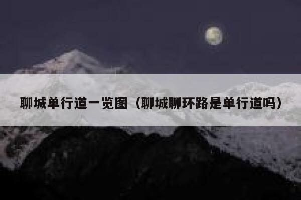聊城单行道一览图（聊城聊环路是单行道吗） 第1张