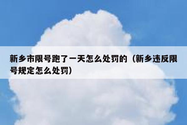 新乡市限号跑了一天怎么处罚的（新乡违反限号规定怎么处罚） 第1张