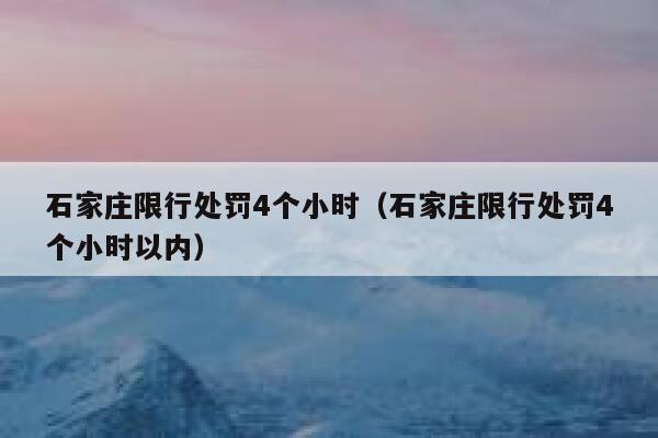石家庄限行处罚4个小时（石家庄限行处罚4个小时以内） 第1张