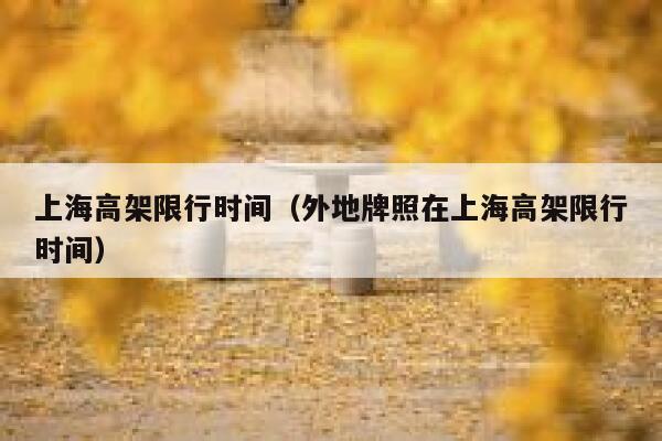 上海高架限行时间（外地牌照在上海高架限行时间） 第1张