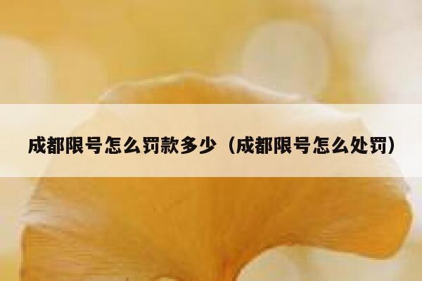 成都限号怎么罚款多少（成都限号怎么处罚） 第1张