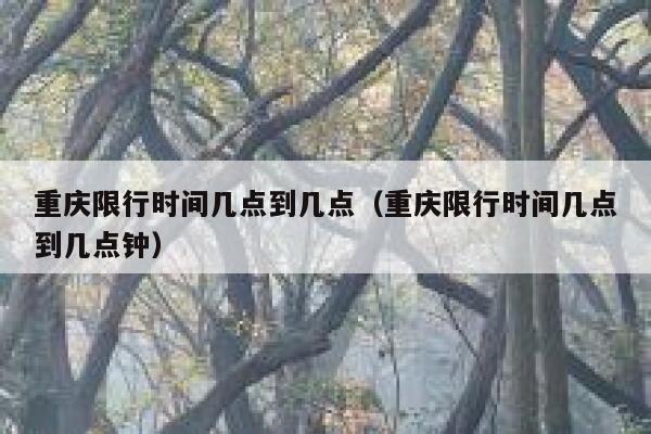 重庆限行时间几点到几点（重庆限行时间几点到几点钟） 第1张