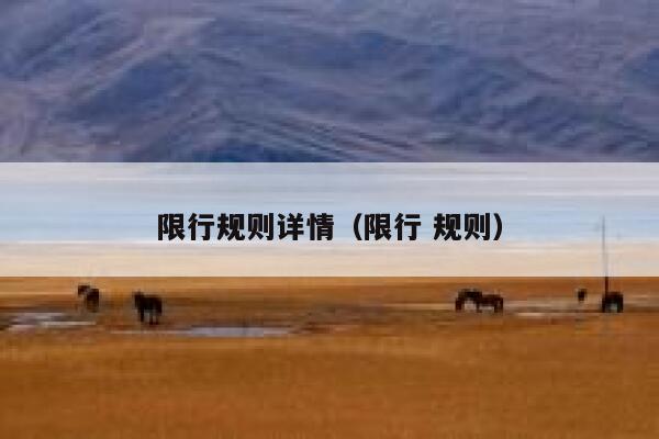 限行规则详情（限行 规则） 第1张