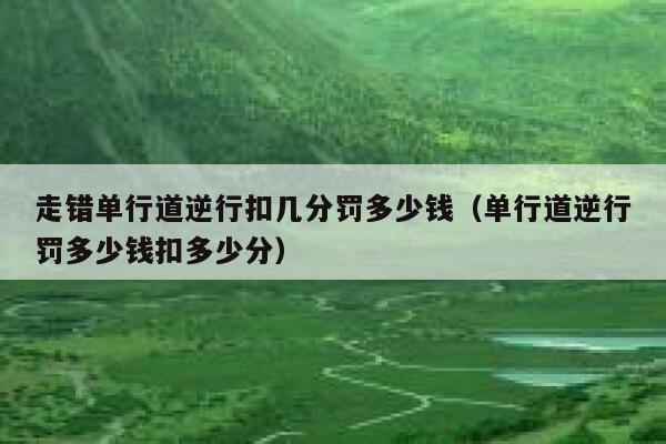走错单行道逆行扣几分罚多少钱（单行道逆行罚多少钱扣多少分） 第1张