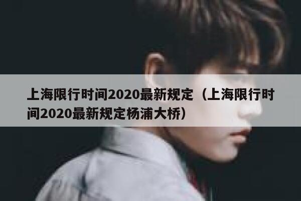 上海限行时间2020最新规定（上海限行时间2020最新规定杨浦大桥） 第1张