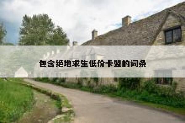 包含绝地求生低价卡盟的词条 第1张